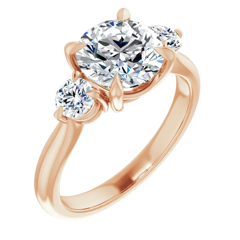 Round Brilliant Moissanite 3-Stone Ring