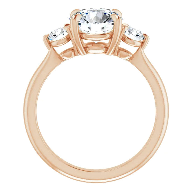 Round Brilliant Moissanite 3-Stone Ring