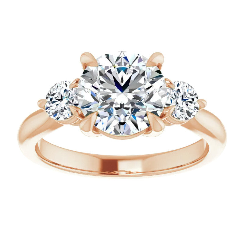 Round Brilliant Moissanite 3-Stone Ring