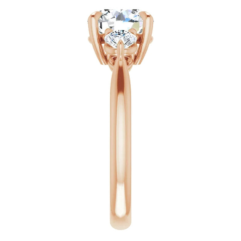 Round Brilliant Moissanite 3-Stone Ring