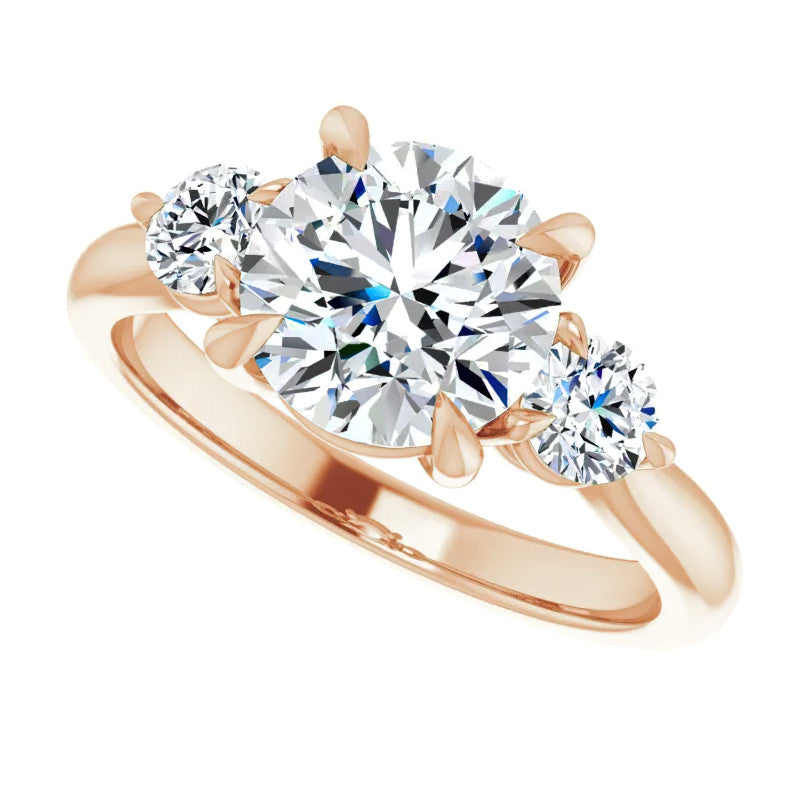 Round Brilliant Moissanite 3-Stone Ring
