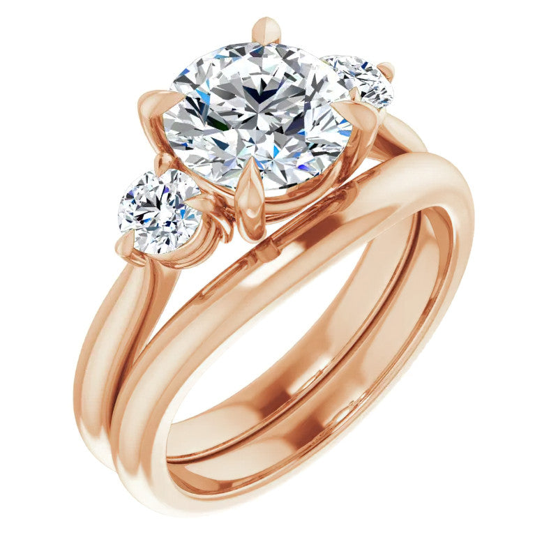 Round Brilliant Moissanite 3-Stone Ring