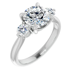 Round Brilliant Moissanite 3-Stone Ring