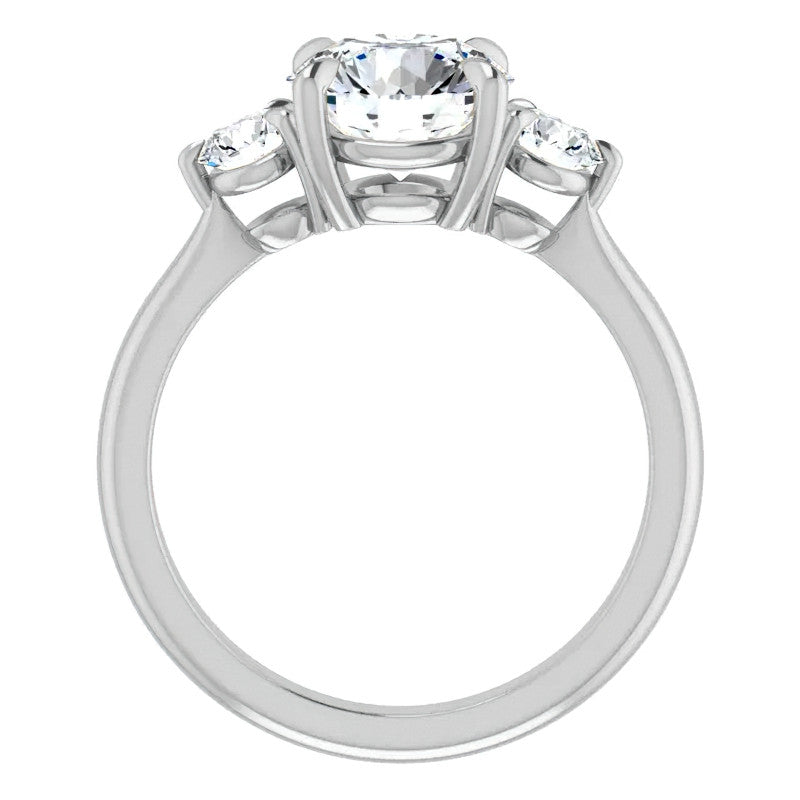 Round Brilliant Moissanite 3-Stone Ring