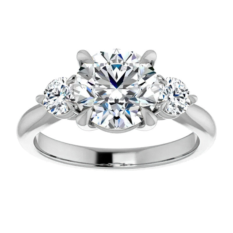 Round Brilliant Moissanite 3-Stone Ring