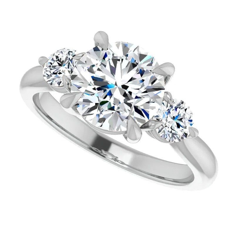 Round Brilliant Moissanite 3-Stone Ring