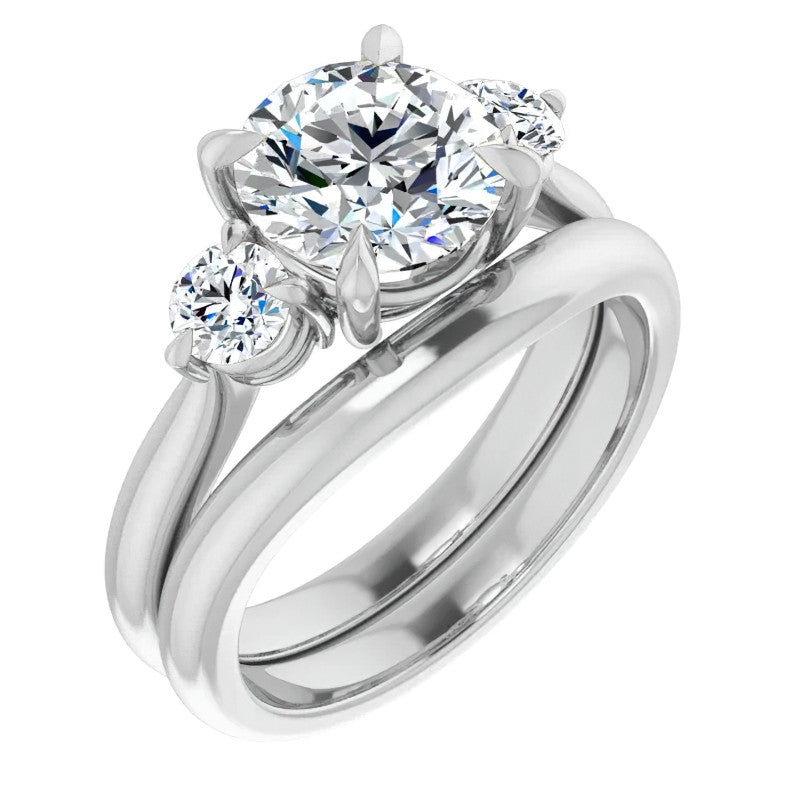 Round Brilliant Moissanite 3-Stone Ring