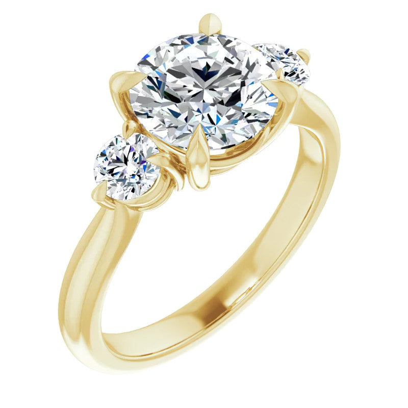 Round Brilliant Moissanite 3-Stone Ring