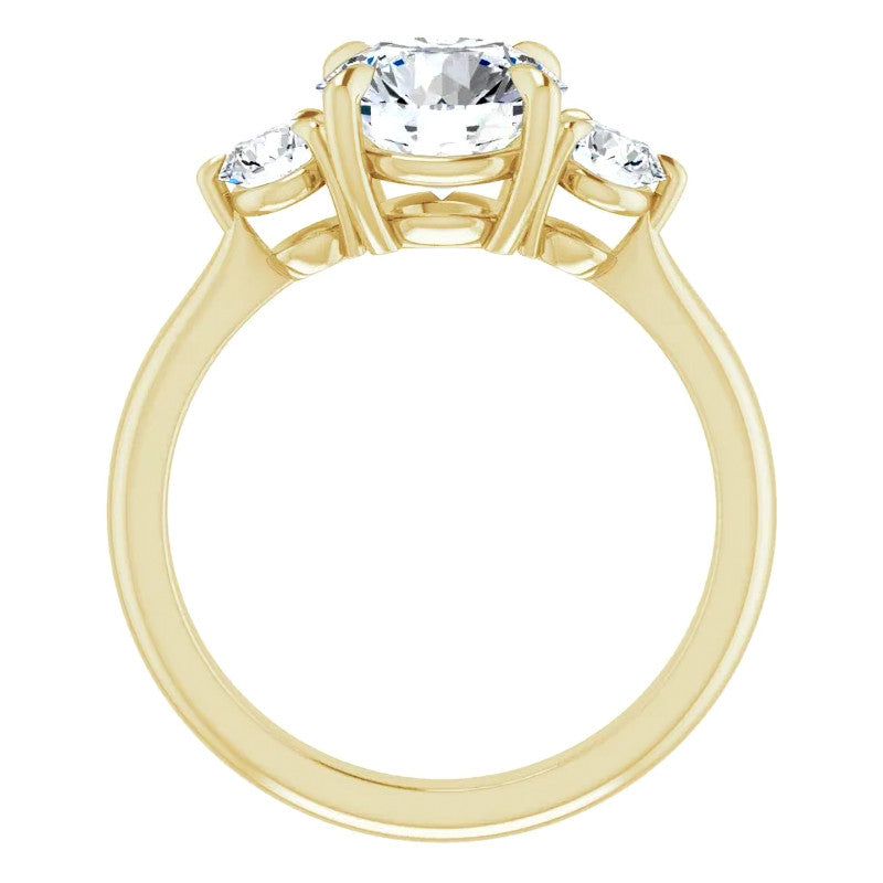 Round Brilliant Moissanite 3-Stone Ring