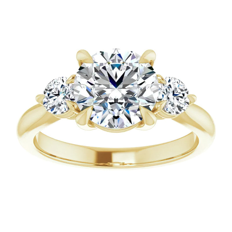 Round Brilliant Moissanite 3-Stone Ring