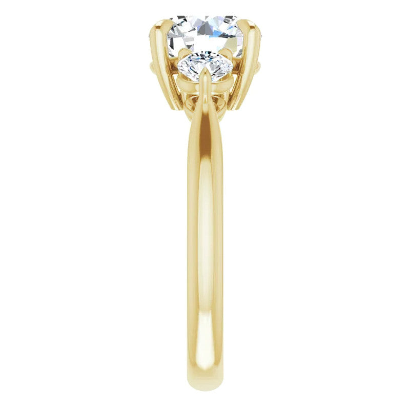 Round Brilliant Moissanite 3-Stone Ring