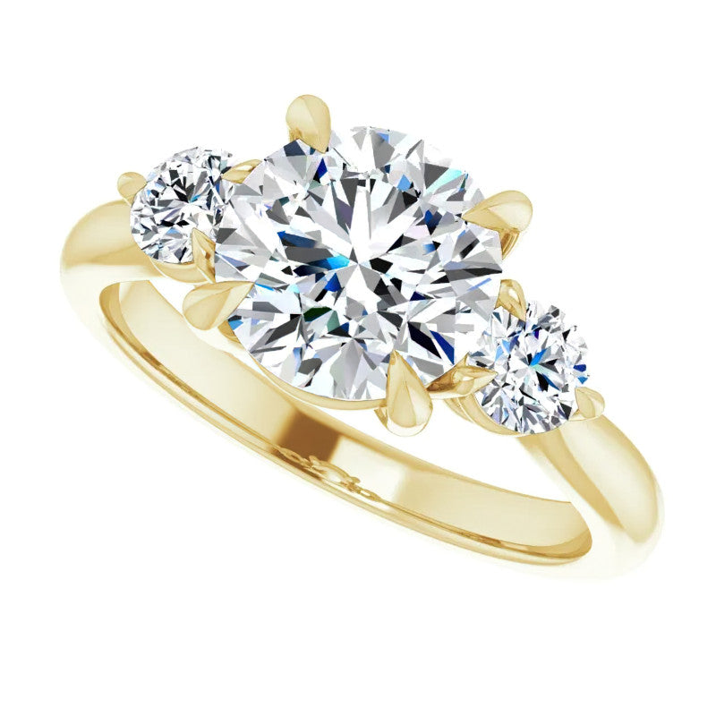 Round Brilliant Moissanite 3-Stone Ring