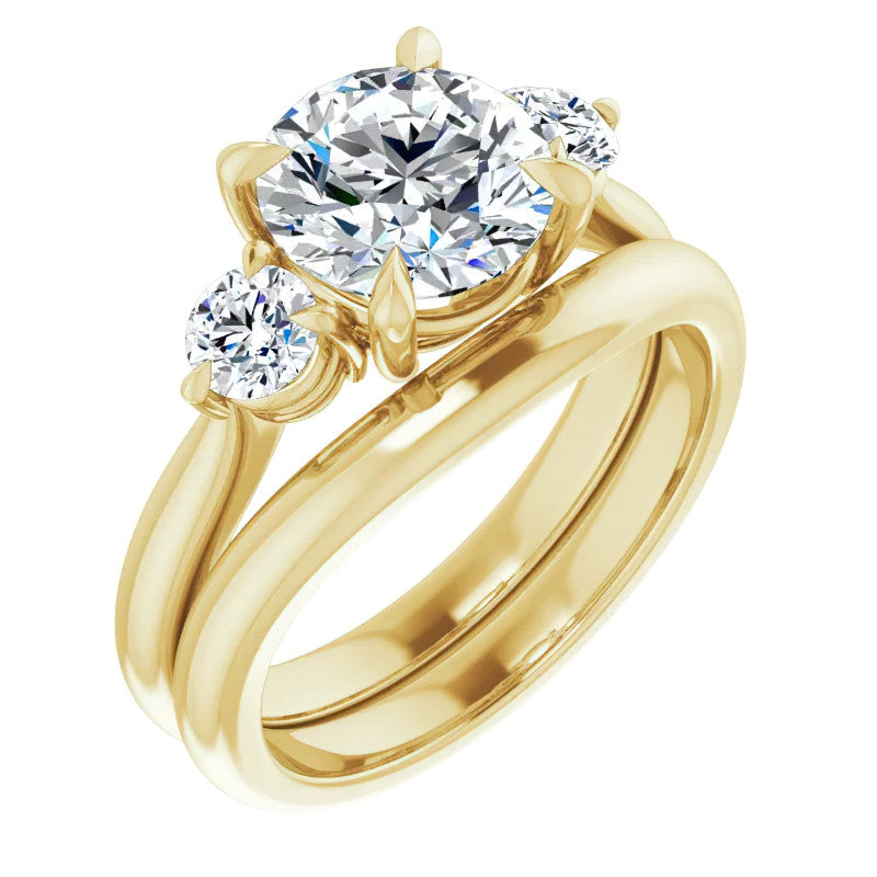 Round Brilliant Moissanite 3-Stone Ring