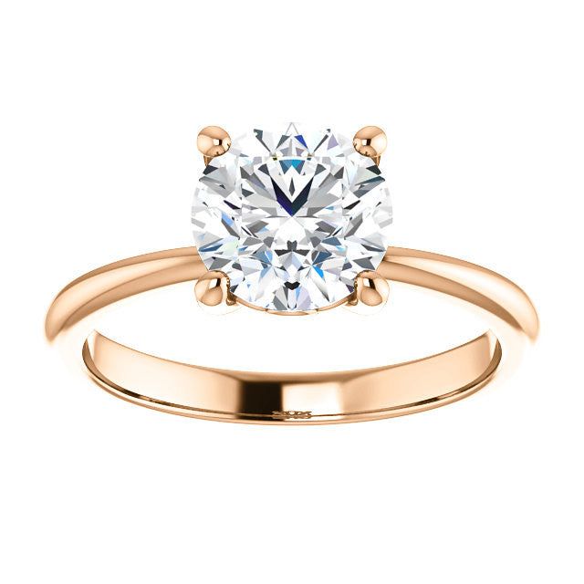 Round Moissanite Solitaire with Scroll Accent Basket Design