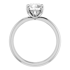 Round Moissanite Solitaire with Scroll Accent Basket Design