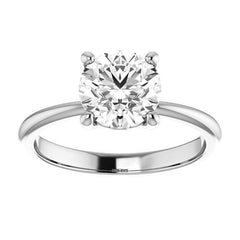 Round Moissanite Solitaire with Scroll Accent Basket Design