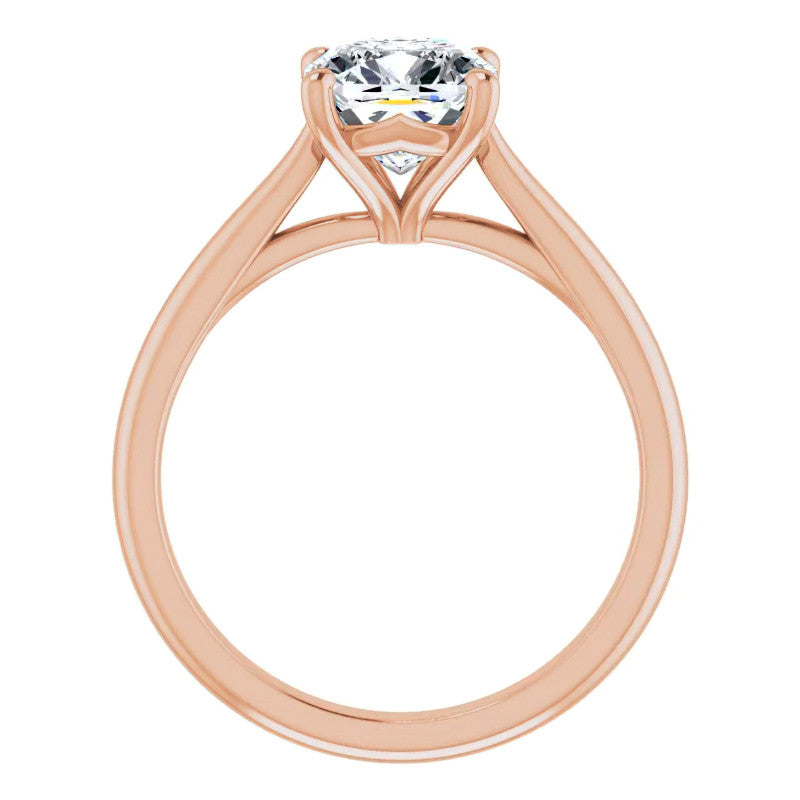 Cushion Cut Moissanite Cathedral Solitaire