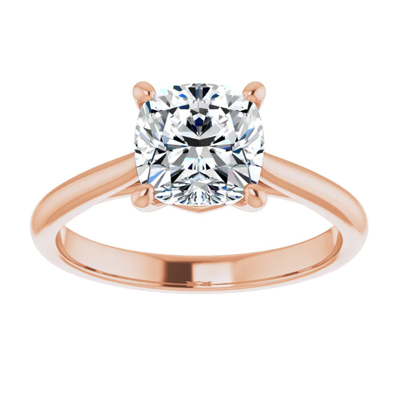 Cushion Cut Moissanite Cathedral Solitaire