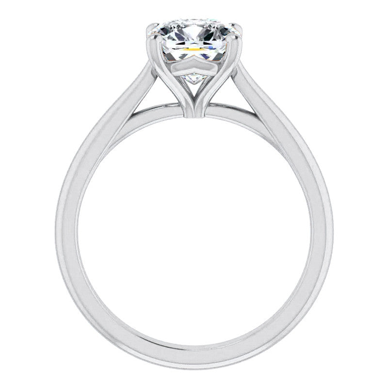 Cushion Cut Moissanite Cathedral Solitaire