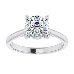 Cushion Cut Moissanite Cathedral Solitaire