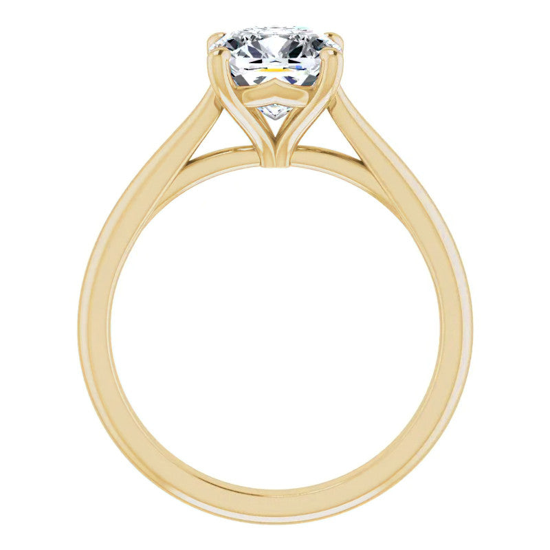 Cushion Cut Moissanite Cathedral Solitaire