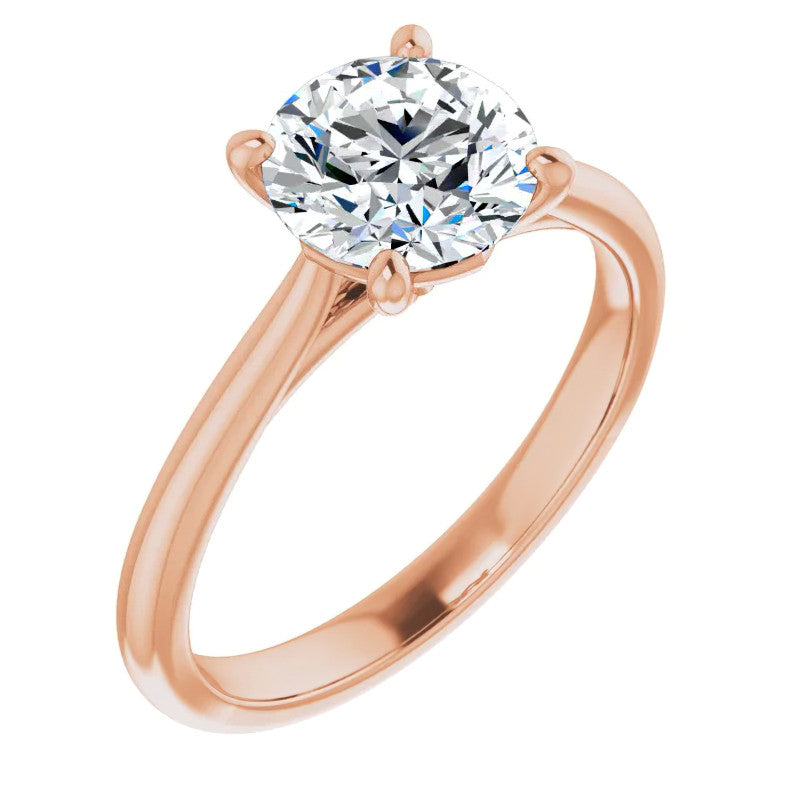 Round Brilliant Moissanite Cathedral Solitaire
