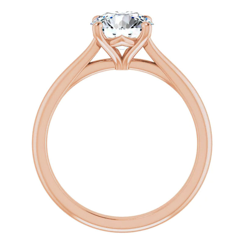 Round Brilliant Moissanite Cathedral Solitaire