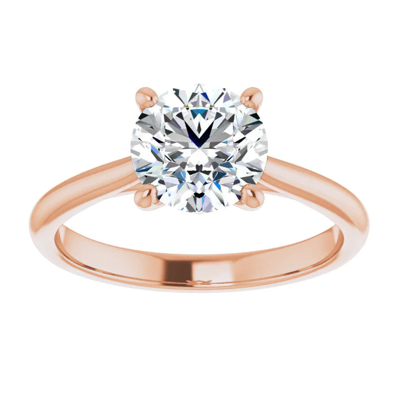 Round Brilliant Moissanite Cathedral Solitaire
