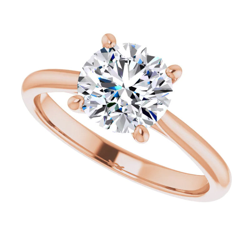 Round Brilliant Moissanite Cathedral Solitaire