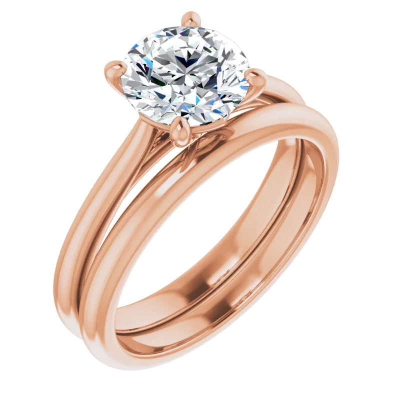 Round Brilliant Moissanite Cathedral Solitaire