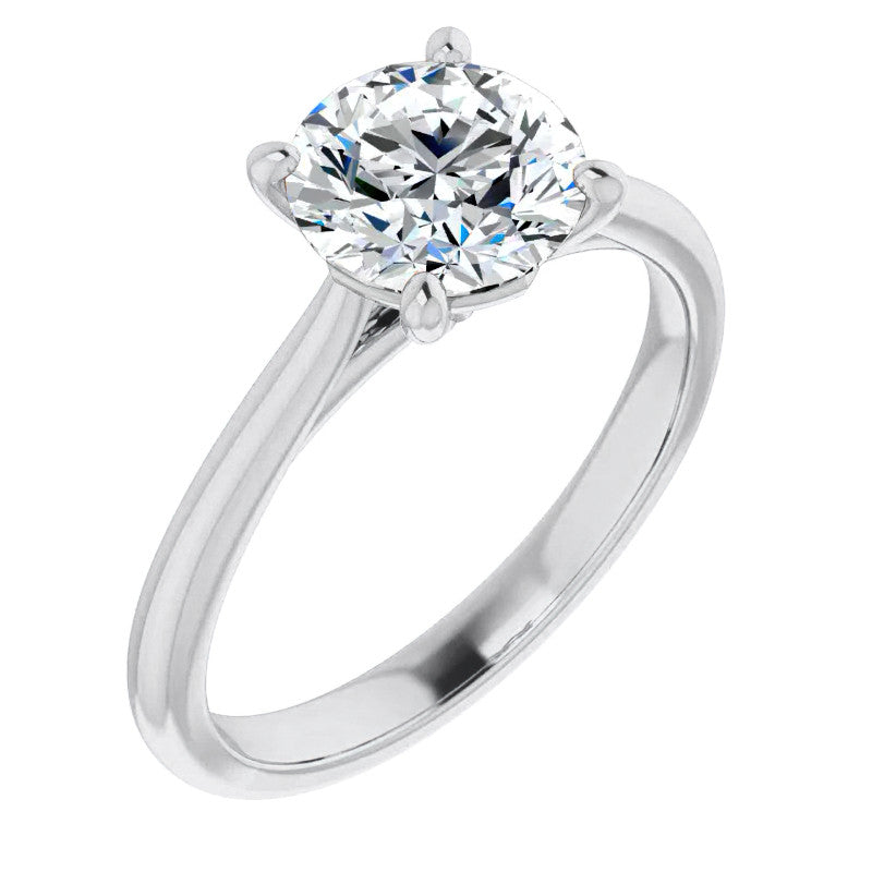 Round Brilliant Moissanite Cathedral Solitaire