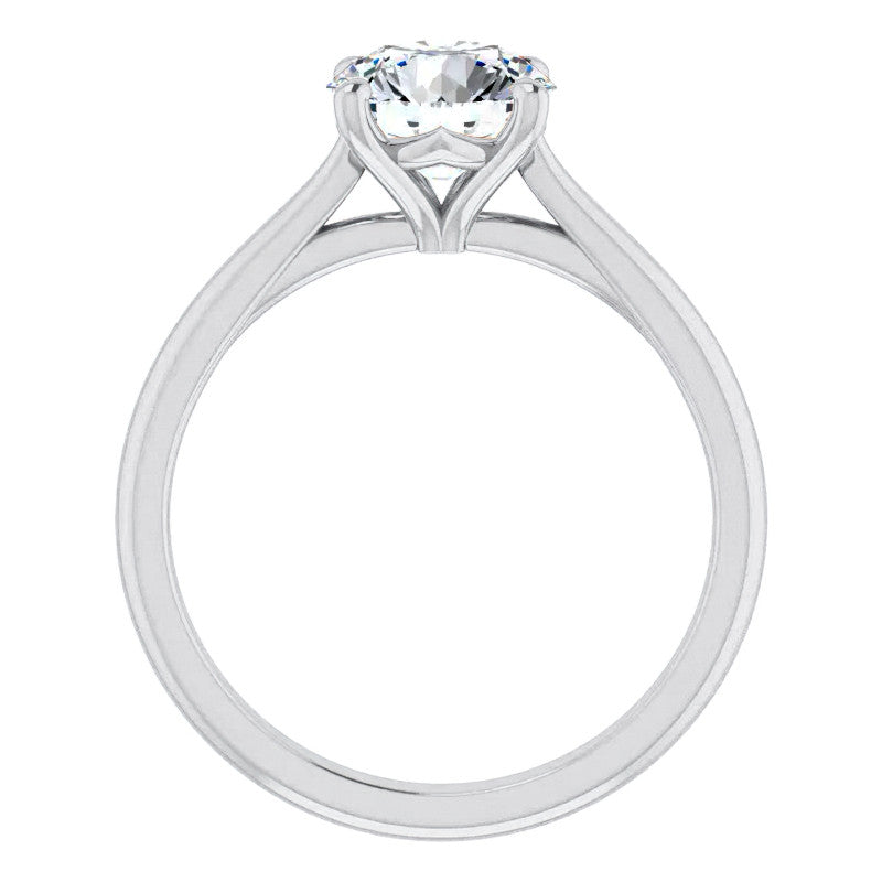 Round Brilliant Moissanite Cathedral Solitaire