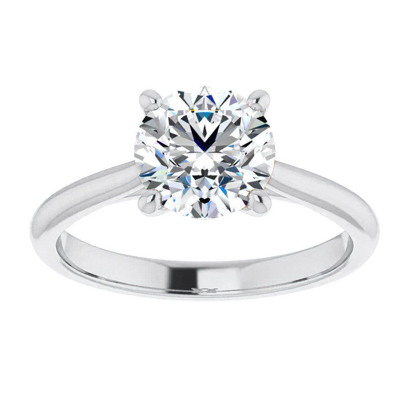 Round Brilliant Moissanite Cathedral Solitaire