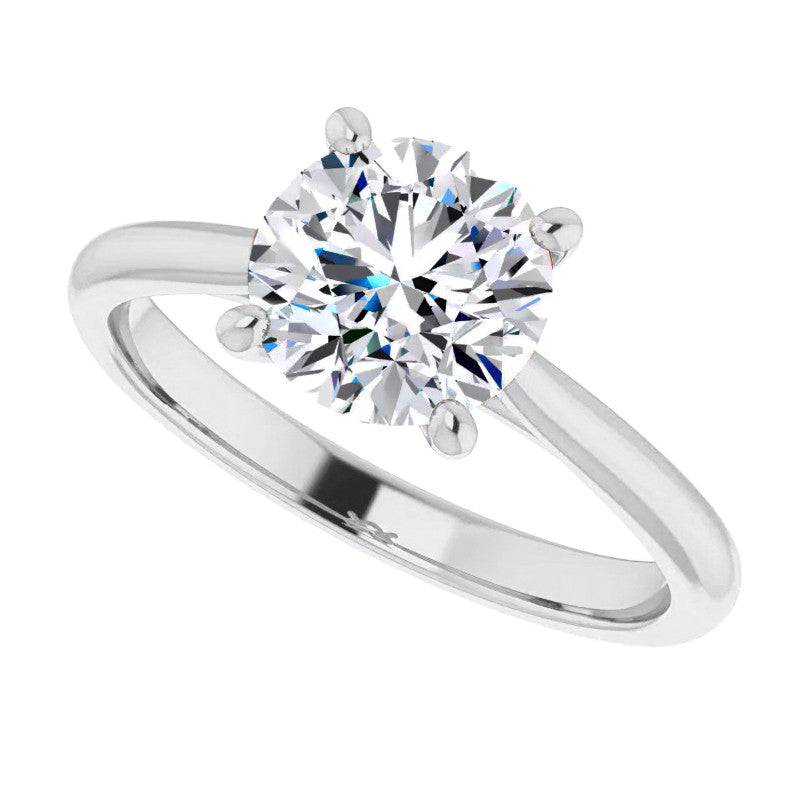 Round Brilliant Moissanite Cathedral Solitaire