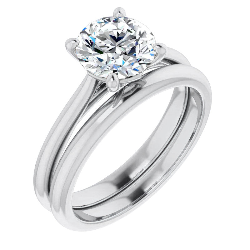 Round Brilliant Moissanite Cathedral Solitaire