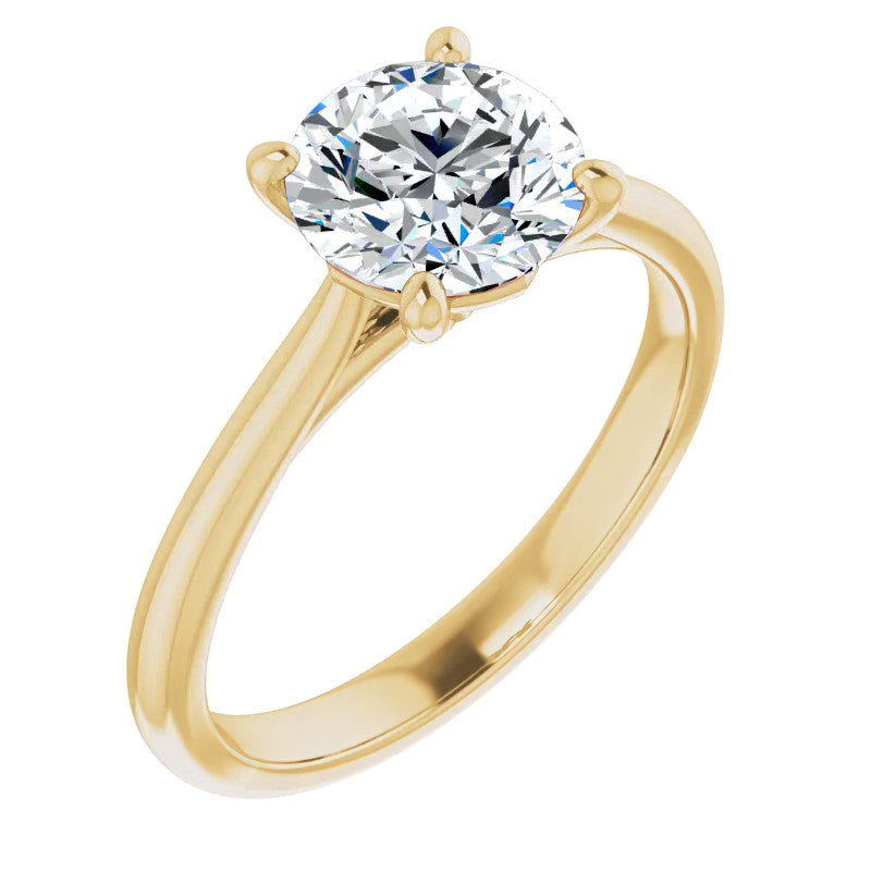 Round Brilliant Moissanite Cathedral Solitaire