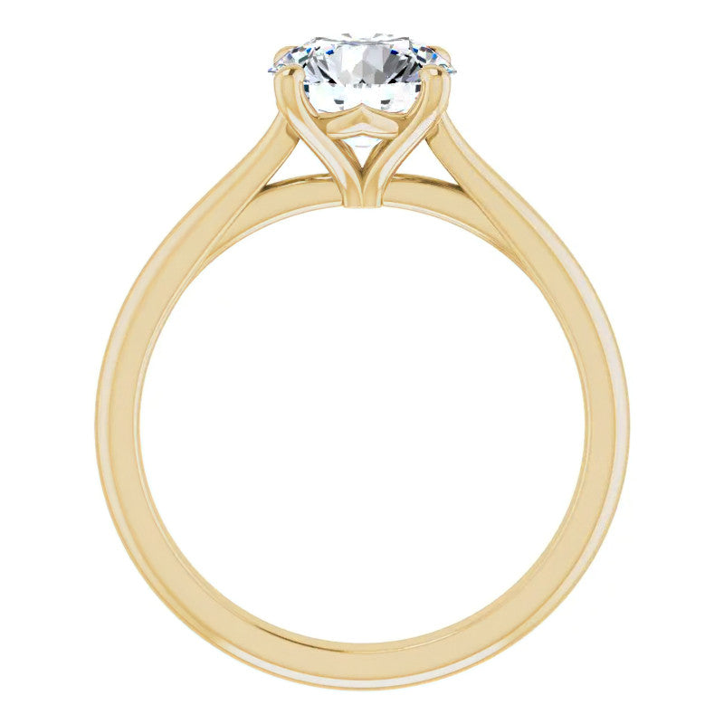 Round Brilliant Moissanite Cathedral Solitaire