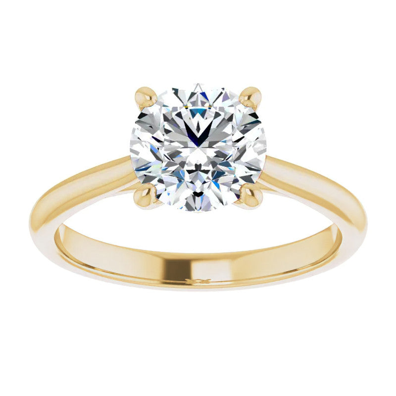 Round Brilliant Moissanite Cathedral Solitaire