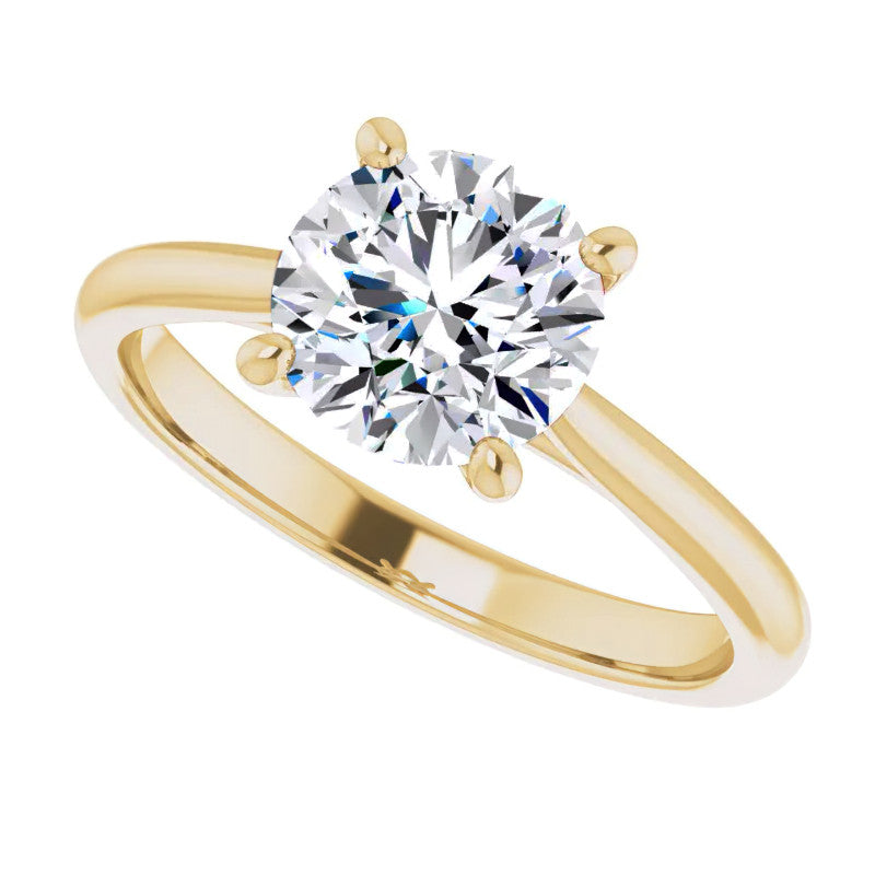 Round Brilliant Moissanite Cathedral Solitaire