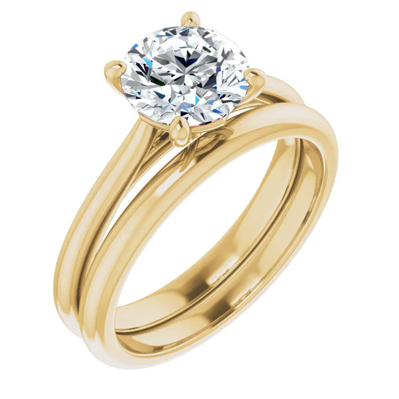 Round Brilliant Moissanite Cathedral Solitaire