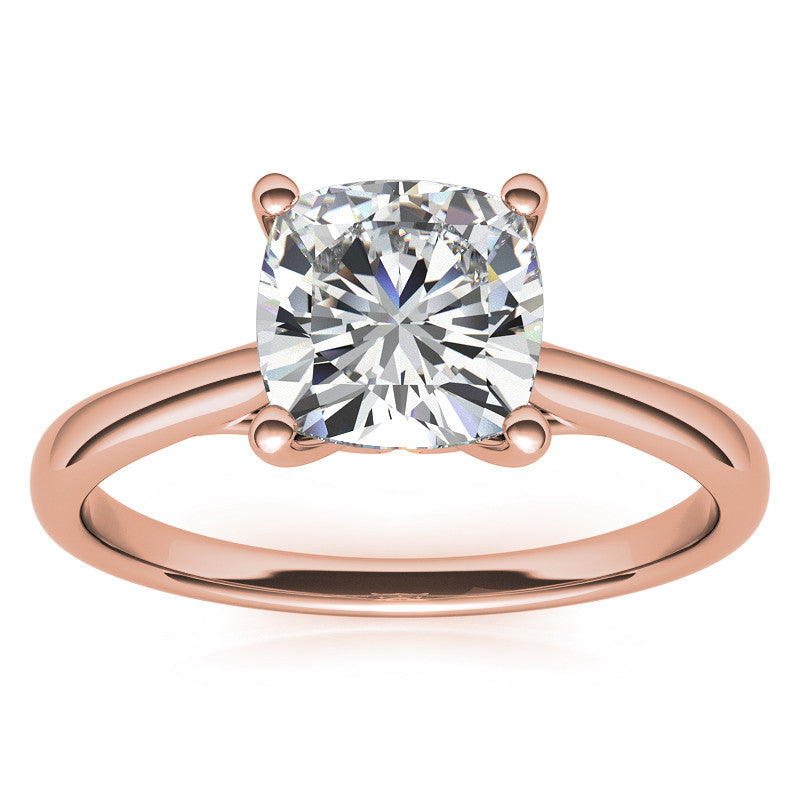 Cushion Basket Solitaire with Scroll Accents