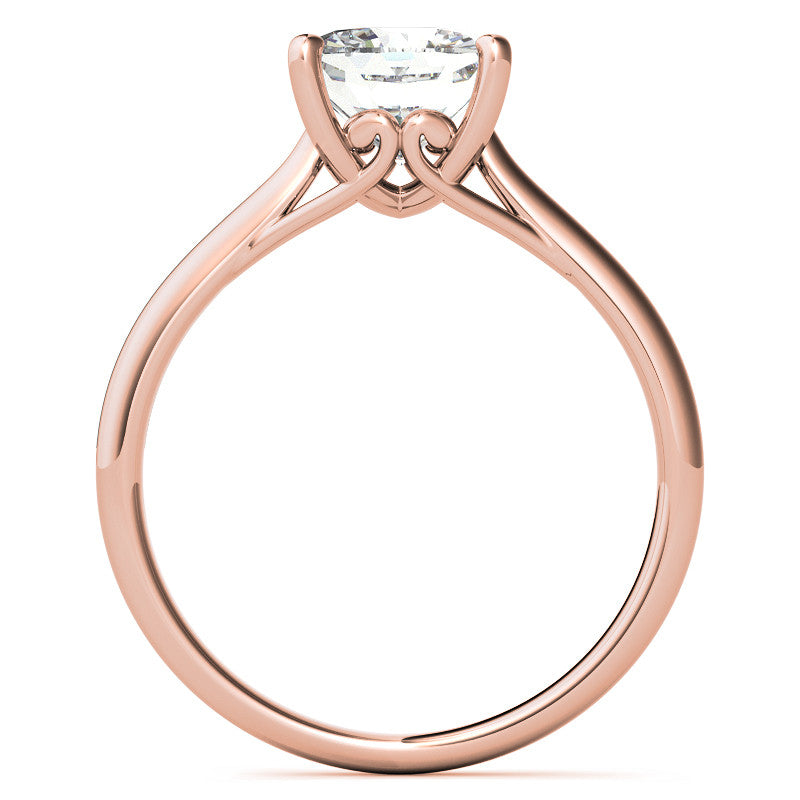 Cushion Basket Solitaire with Scroll Accents