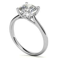 Cushion Basket Solitaire with Scroll Accents