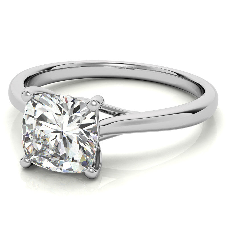 Cushion Basket Solitaire with Scroll Accents