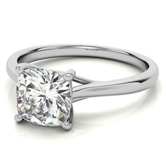 Cushion Basket Solitaire with Scroll Accents