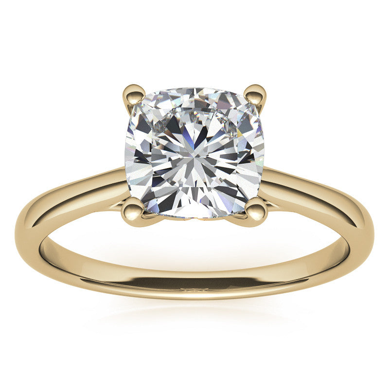 Cushion Basket Solitaire with Scroll Accents