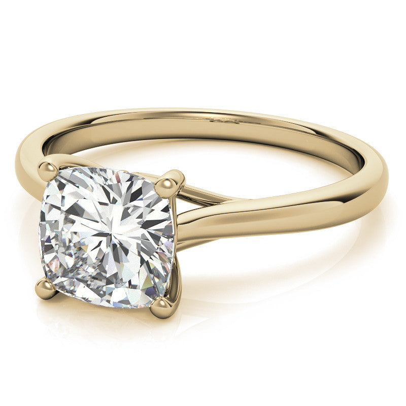 Cushion Basket Solitaire with Scroll Accents