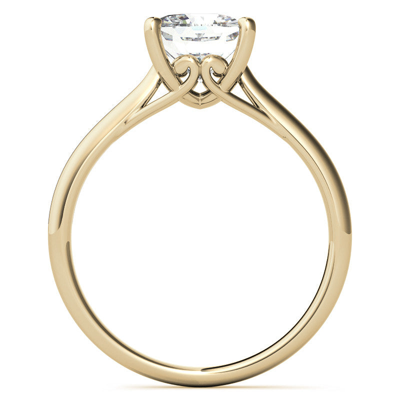 Cushion Basket Solitaire with Scroll Accents