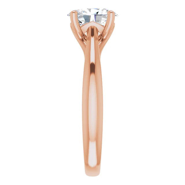 Oval Basket Solitaire with Scroll Accents