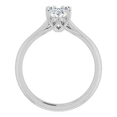 Oval Basket Solitaire with Scroll Accents
